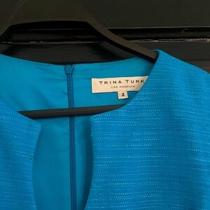 Above the knee linen blue dress